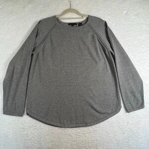 Jeanne Pierre Sweater Womens XL Gray 100% Cotton Crewneck Lightweight